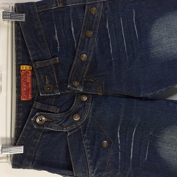 Fyi Kai Lu Jean's Size 27 Zippered Legs Blue Jeans - Picture 5 of 16